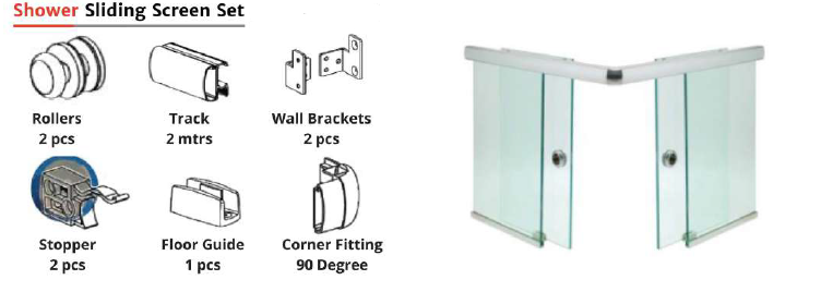 Shower Sliding Screen Set